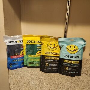 Joe Boxer Face and Body OR Flushable  Wipes. 30 individual packets